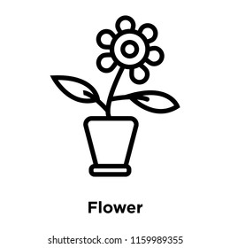 Flower icon vector isolated on white background, Flower transparent sign , line or linear sign, element design in outline style