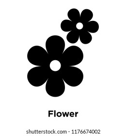 Flower icon vector isolated on white background, logo concept of Flower sign on transparent background, filled black symbol