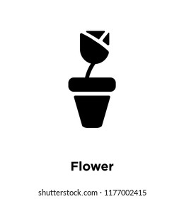 Flower icon vector isolated on white background, logo concept of Flower sign on transparent background, filled black symbol