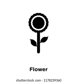 Flower icon vector isolated on white background, logo concept of Flower sign on transparent background, filled black symbol