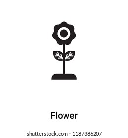 Flower icon vector isolated on white background, logo concept of Flower sign on transparent background, filled black symbol