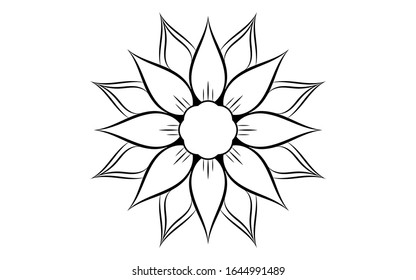 Flower icon vector isolated on white background,Hand drawn flower icon illustration,Floral icon logo template,Symbol natural icon