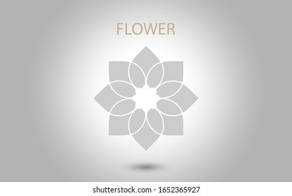 Icono de flor aislado en fondo blanco,Icono de flor dibujado a mano,Plantilla de logo floral,Icono natural de símbolo