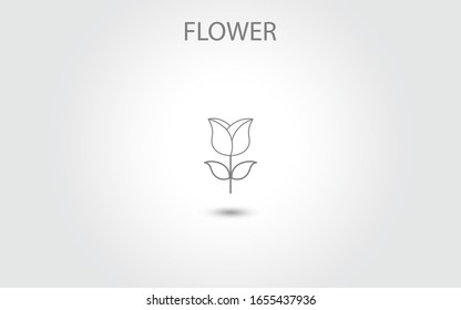 Flower icon vector isolated on white background,Hand drawn flower icon illustration,Floral logo template,Symbol natural icon