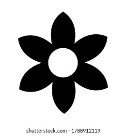 Vector de icono de flor aislado en fondo blanco.