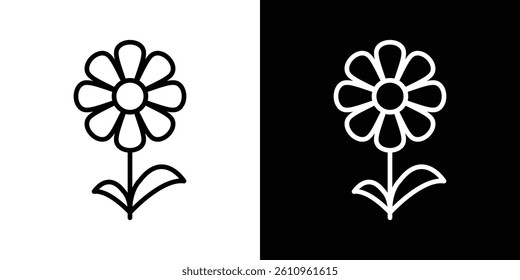 Flower icon Vector isolated outline drawing.
