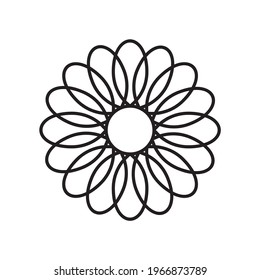 Flower icon vector with line art concepts.