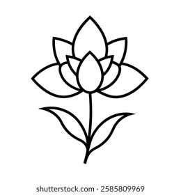 Flower icon vector line art