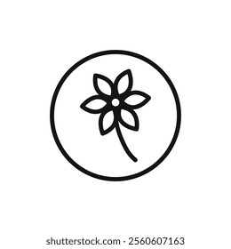 Flower icon vector line logo art