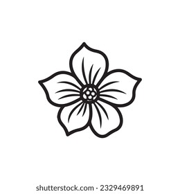 flower icon vector logo black and white