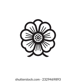 flower icon vector logo black and white