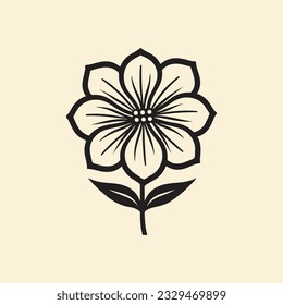flower icon vector logo black and white