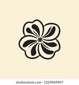 flower icon vector logo black and white