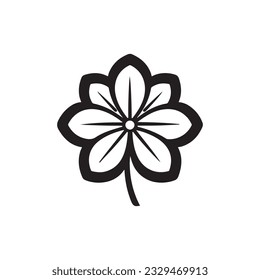 flower icon vector logo black and white