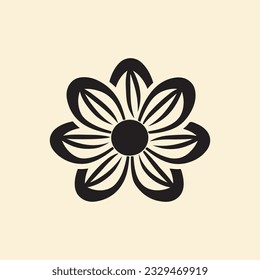 flower icon vector logo black and white