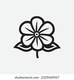 flower icon vector logo black and white