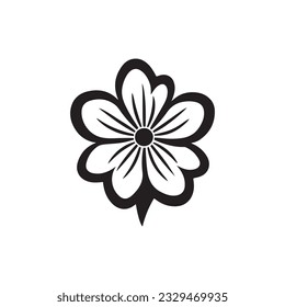 flower icon vector logo black and white