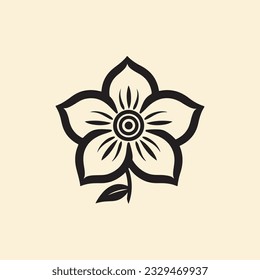 flower icon vector logo black and white