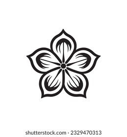 flower icon vector logo black and white
