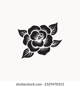 flower icon vector logo black and white