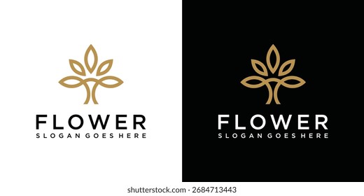 Flower icon vector logo design template