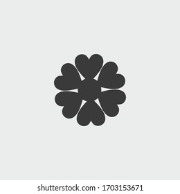 flower icon. flower vector on gray background