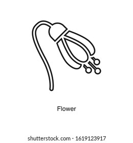 Flower icon vector on white background. Black icon illustration