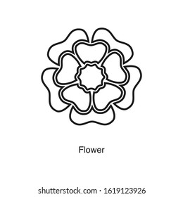 Flower icon vector on white background. Black icon illustration