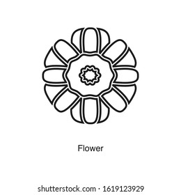Flower icon vector on white background. Black icon illustration