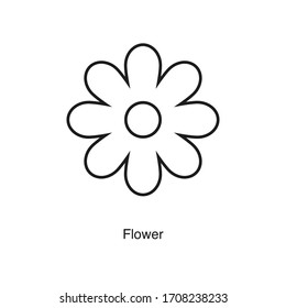 Flower icon vector on white background. Black icon illustration
