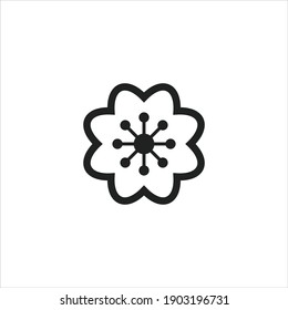 Flower Icon. Vector on white background.