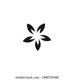 Vector de icono de flor en fondo blanco