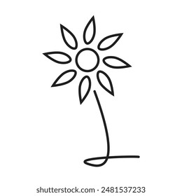 Icono de la flor Vector sobre fondo blanco