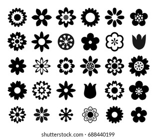 Flower icon vector set