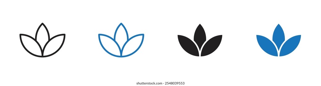 Flower icon Vector set outline