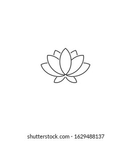 Flower Icon vector sign isolated for graphic and web design. Flower lotus symbol template color editable on white background.