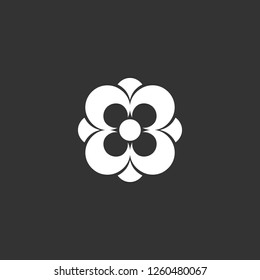 flower icon vector. flower sign on black background. flower icon for web and app