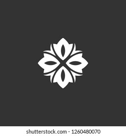 flower icon vector. flower sign on black background. flower icon for web and app