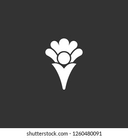 flower icon vector. flower sign on black background. flower icon for web and app