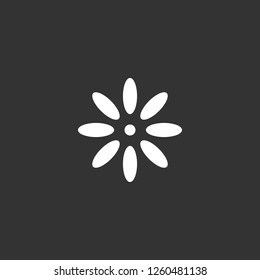 flower icon vector. flower sign on black background. flower icon for web and app
