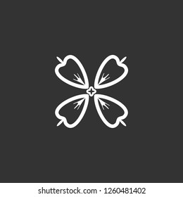 flower icon vector. flower sign on black background. flower icon for web and app