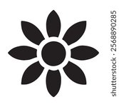Flower Icon Vector Silhouette Design