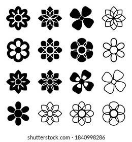 Icon Set Flower Editable Vector Pictograms Stock Vector (Royalty Free ...