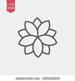 Flower icon vector, in trendy flat style isolated on white background. Flower vector illustration