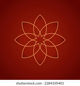 Flower icon vector, in trendy flat style isolated on red background. Flower vector illustration