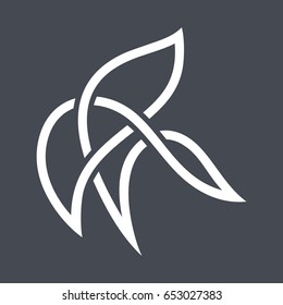 Flower icon vector. Weave contour design element.