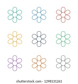 flower icon white background. Editable line flower icon from beauty. Trendy flower icon for web and mobile.
