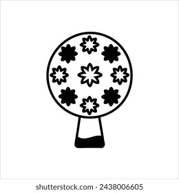 icono de la flor con vector de fondo blanco