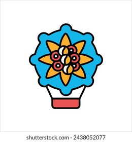 icono de la flor con vector de fondo blanco