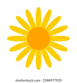 flower icon, yellow floral simple, emoji flower cute, flora sticker